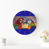 ハイパーパロット / 赤と青のアラ ラージ壁時計 (ホーム)