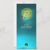 ハイパーラビリンス ,アクアマリンブルーと明るい黄色 招待状 (裏面)