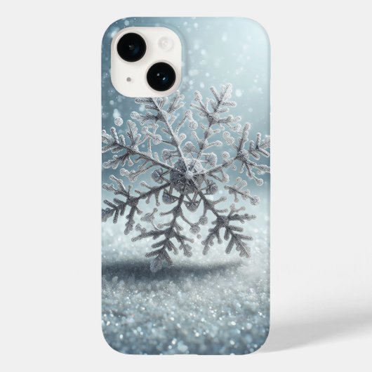 ハイパーリアリスティックな凍った雪の結晶のスマホケース 冬 Case-Mate iPhoneケース (裏面)