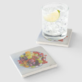 ハイパーリアリズム油彩画の夏の果実 ストーンコースター (横)