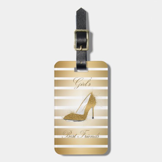 ハイヒールかわいらしは「女の子の友人」の靴 ラゲッジタグ (正面縦)