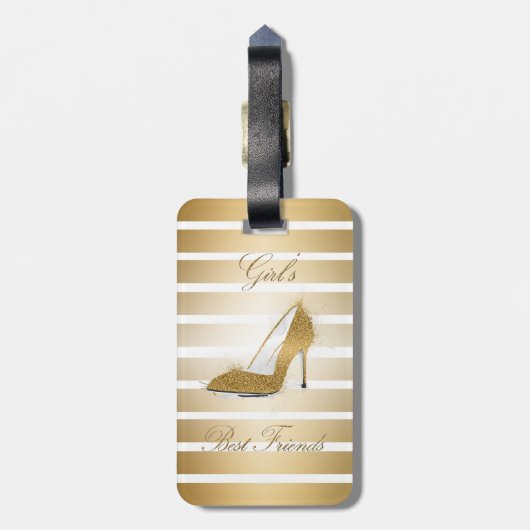 ハイヒールかわいらしは「女の子の友人」の靴 ラゲッジタグ (裏面縦)