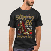 ハイヒールが86誕生日86とFにステップイン Tシャツ (正面)