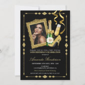 ハイヒールとシャンパンウィメンズ誕生日 招待状 (正面)