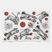 ハイヒールのスティレットにクリスマスシューズキッチンタオル キッチンタオル (横)