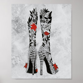 ハイヒールのスティレットファッションシューズポスター ポスター