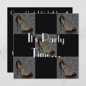 ハイヒールのパーティの招待状 招待状 (正面/裏面)