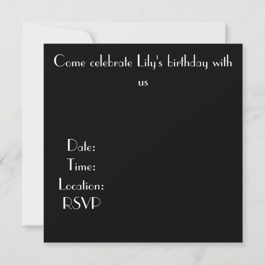 ハイヒールのパーティの招待状 招待状 (裏面)