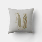 ハイヒールのレースおよび弓小剣の靴の芸術の枕 クッション (裏面)