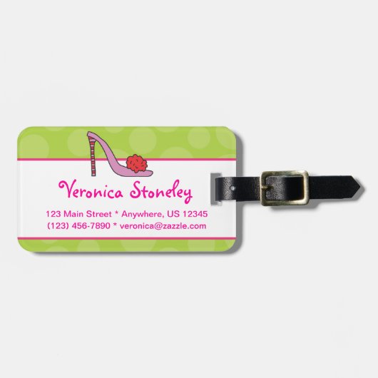 ハイヒールの小剣の靴の荷物のラベル ラゲッジタグ (正面横)