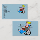 ハイヒールの車椅子の切断患者の女の子 名刺 (正面/裏面)