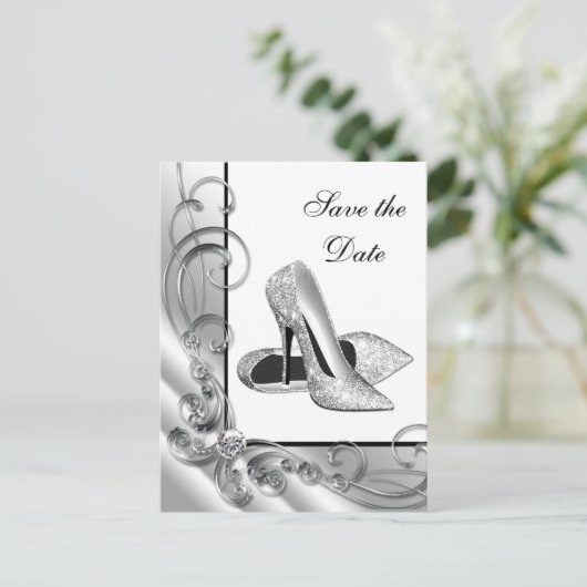 ハイヒールの靴が日付を保存 案内ポストカード (スタンド正面)