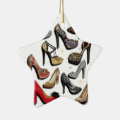 ハイヒールの靴のコラージュの輝きのファッションポンプ セラミックオーナメント (右)