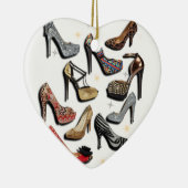 ハイヒールの靴のコラージュの輝きのファッションポンプ セラミックオーナメント (右)