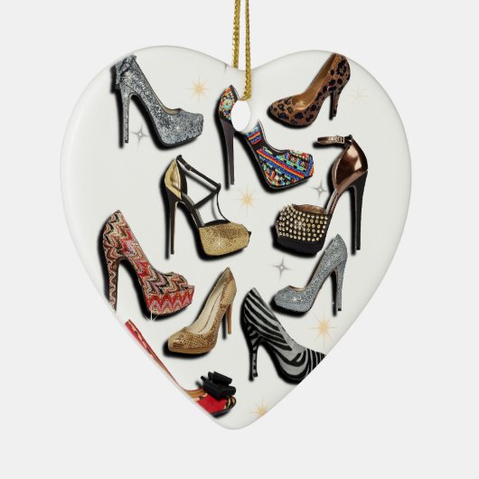 ハイヒールの靴のコラージュの輝きのファッションポンプ セラミックオーナメント (右)