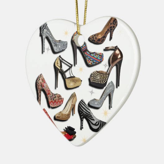 ハイヒールの靴のコラージュの輝きのファッションポンプ セラミックオーナメント (左)