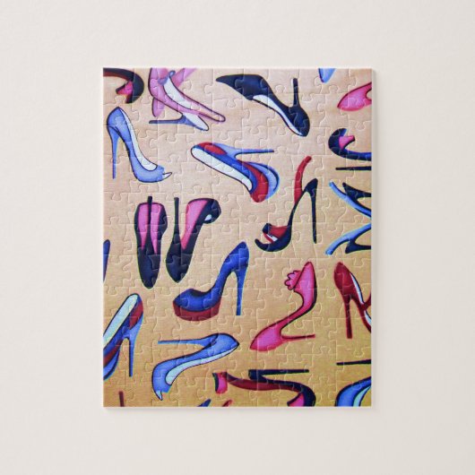 ハイヒールの靴ポンプコラージュのファッション ジグソーパズル (縦)