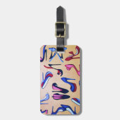 ハイヒールの靴ポンプコラージュのファッション ラゲッジタグ (正面縦)