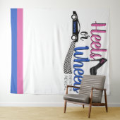 ハイヒールまたはホイール 性別発表 ピンク|ブルー フォト タペストリー (インサイチュ(横))