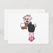 ハイヒールを履いた秘書として働くヤギ ポストカード (正面/裏面)