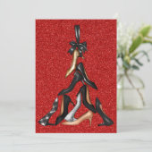 ハイヒールクリスマスツリーのグリーティングカード シーズンカード (スタンド正面)