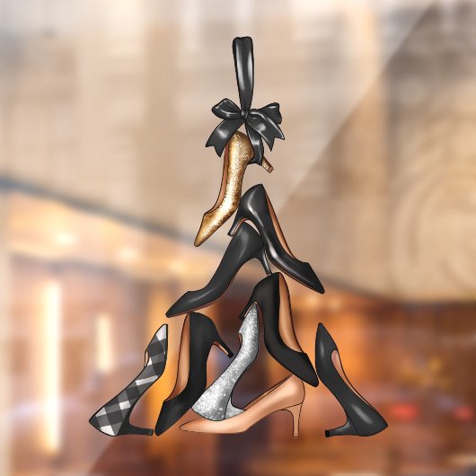 ハイヒールクリスマスツリーウィンドウの固定 ウィンドウサイン (シート2)