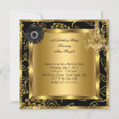 ハイヒールシャンデリアレースコルセットブラック金ゴールド 招待状 (裏面)