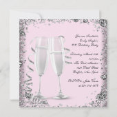 ハイヒールシャンパンピンクバースデーパーティー 招待状 (裏面)