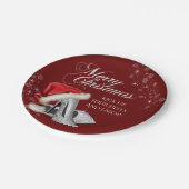 ハイヒールシューズサンタハットクリスマスパーティー ペーパープレート (アングル)