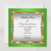 ハイヒールシューズシャンパングリーン金ゴールドシルバー2 招待状 (裏面)