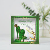 ハイヒールシューズシャンパングリーン金ゴールドシルバー 招待状 (スタンド正面)