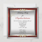 ハイヒールシューズシャンパンレッド金ゴールドシルバー 招待状 (裏面)