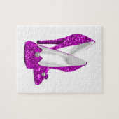 ハイヒールシューズスティレットグリッターピンク ジグソーパズル (横)