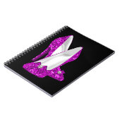 ハイヒールシューズスティレットグリッターピンク ノートブック (左側)