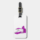 ハイヒールシューズスティレットグリッターピンク ラゲッジタグ (正面縦)