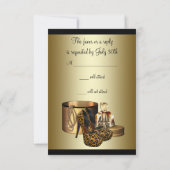 ハイヒールシューズヒョウ金ゴールドRSVP 出欠カード (裏面)