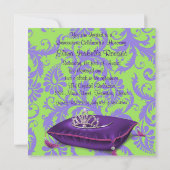 ハイヒールシューズライムグリーンパープルキンセアニェラ 招待状 (裏面)