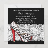 ハイヒールシューズレッドゼブラパーティの招待状 招待状 (裏面)