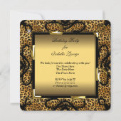 ハイヒールシューズワイルド金ゴールドヒョウ誕生日パーティー2 招待状 (裏面)