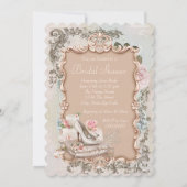 ハイヒールシューズヴィンテージブライダルシャワー 招待状 (裏面)