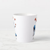 ハイヒールシューズ及び花束アート カフェラテマグ (正面)