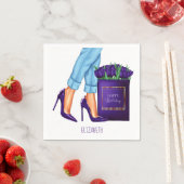 ハイヒールショッピングバッグハッピーバースデー スタンダードカクテルナプキン (インサイチュ)