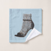 ハイヒールスチレットトス黒浴室タオルセット バスタオルセット (ウォッシュタオル)