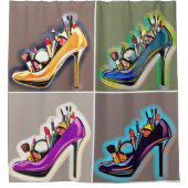 ハイヒールスティレトスメイク シャワーカーテン (正面)