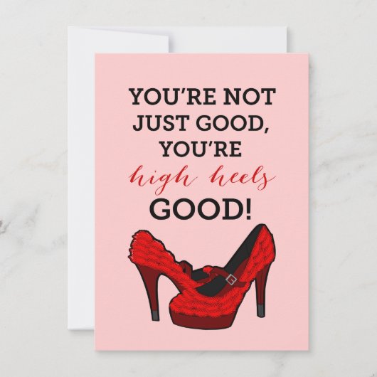 ハイヒールステレオ ファッション 誕生日 招待状 (正面)