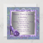 ハイヒールパープル誕生日パーティー 招待状 (裏面)