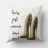 ハイヒールファッションシューズGlam美しい女の子が望む… クッション (裏面)