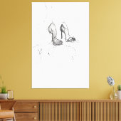 ハイヒールファッションスケッチ – プレミアム キャンバスプリント (インサイチュ (リビング))