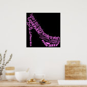 ハイヒールファッション引用文 ポスター (キッチン)