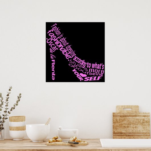 ハイヒールファッション引用文 ポスター (キッチン)